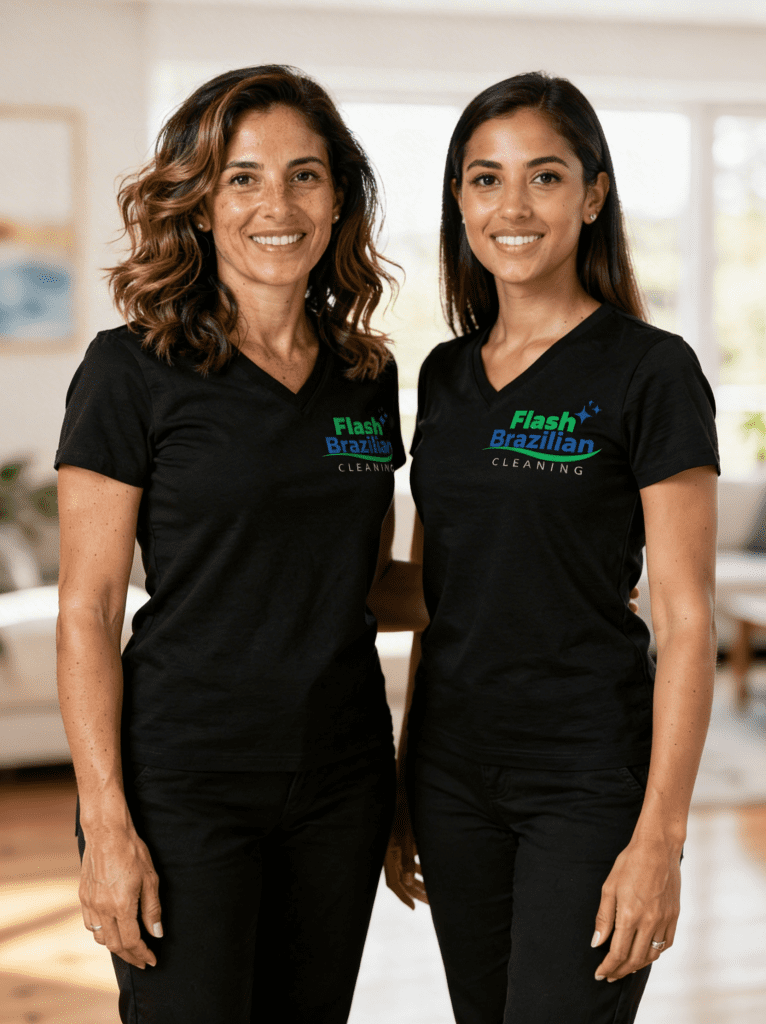 Two professional cleaners from Flash Brazilian Cleaning team